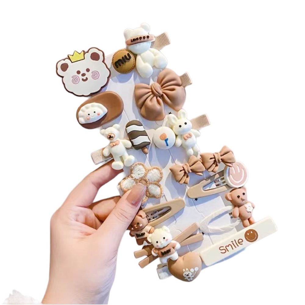 Child Hair Character Barrette Accessories 14 Piece Set